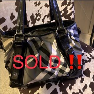 Burberry Black & White Super Nova Check Handbag